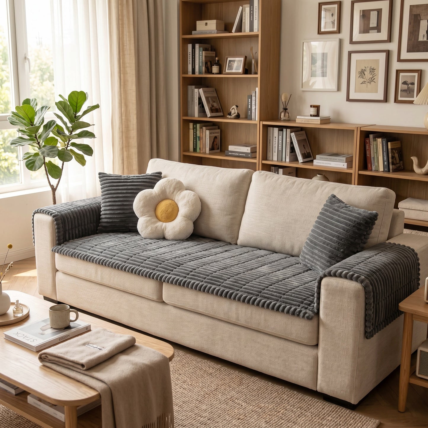 Vinnie Premium Sofa Cover – Moonstone